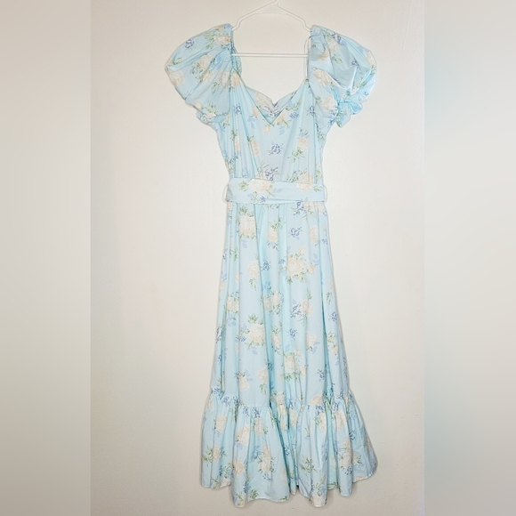 Loveshack Fancy x Target NWT  Blue Floral Estelle Dress Maxi Size 2 - Picture 5 of 15